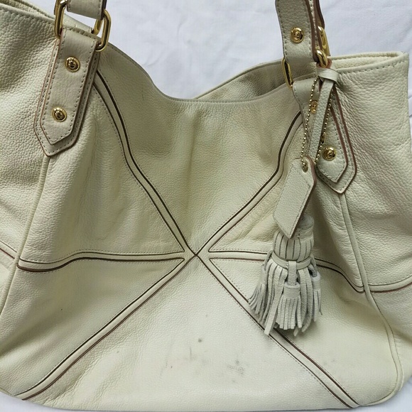 Steven Steve Madden Cream Leather Large Tote Bag - Picture 8 of 8